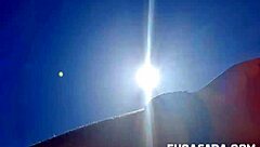 Brazilian amateurs expose natural tits and pussies on beach for public fucking