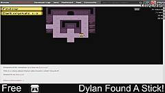 Dylan discovers a stick in the woods