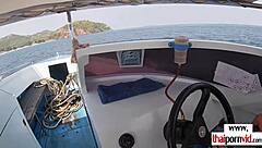 the asian girlfriend gets fucked raw by her boyfriend outdoors