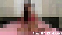 your cock is bound and locked up with toys in this femdom bdsm session, feeling the intense bondage