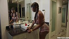 Mystique and Phoenix in ebony orgy.