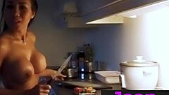 Big Ass Teen Joon Mali Poses Seductively In Kitchen