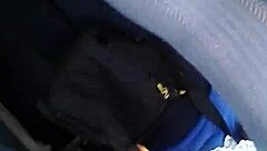 Peeking under nylon skirt at panties