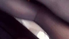 Peeking under nylon skirt at panties