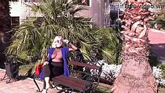 Nylon Boobs Flashed In Public By Mature Blonde Milf