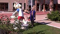 Nylon Boobs Flashed In Public By Mature Blonde Milf