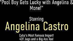 Angelina Castro and Mone Devine relax poolside with drinks