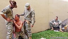 Naked Navy Men Receive Blowjobs From Big-Dicked Army Guys