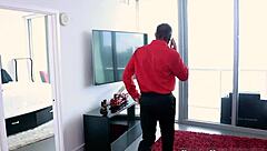 Petite Teen Stepdaughter Bathes with Old Carter in Hardcore Scene