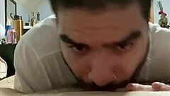 In this POV gay scene, a guy receives a sloppy deepthroat blowjob until he cums wetly.