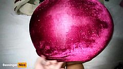 ebony babe enjoys close up ass action