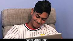 hot stepdaddy threesome with handjob and blowjob