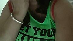 on the stairs touching myself