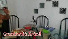 Latina Paty in Lingerie Serves Delivery Guy Outdoors