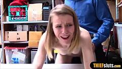 Small Russian teen thief gets intensely humiliated by officer in office