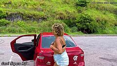Hot Slut Touches Herself Outdoors During Road Trip