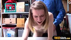 Small Russian teen thief gets intensely humiliated by officer in office