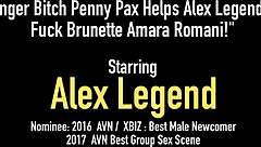 ginger penny pax aids alex legend in banging brunette amara romani together