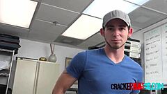 teen jock is placed on directors desk to take his big black cock