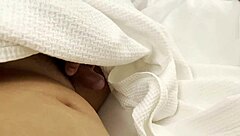 My stepsister jerks me off while I watch TV