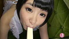 Maid Sakura Ninomiya Cleans In See-Through Apron, Nipples Peeking!