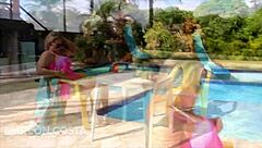 cleo cadillac, the naughty blonde, waited for her cuckold husband to leave and took the pool guy's monster cock