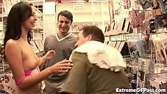 Naughty Danni Cole Performs Blowjob And Fucking In Public Threesome With Brunette Pussy And Facial.