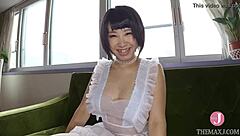 Maid Sakura Ninomiya Cleans In See-Through Apron, Nipples Peeking!