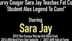 watch sara jay instruct alex legend on cumming with her hands and mouth, milf style