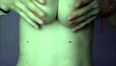 Milf Sucks on Her Big Natural Tits in Bedroom Bed, Focusing on Nipples and Panties Solo