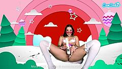 Teen amateur cosplays as Paulina Sanchez Danny Phantom masturbating on webcam with dildo orgasm