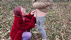 Fan Fucks Sexy Milf Outdoors Next to Highway with Squirting and Blowjob