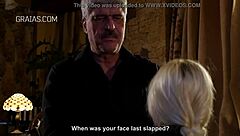 Blonde slave reports for master punishment