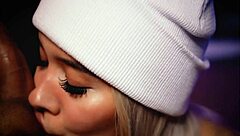 Blonde Demonstrates Professional Cock Sucking Skills On Webcam