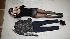 Amateur Strips Underwear In Fetish Session With Clothes Ripped