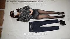 Amateur Strips Underwear In Fetish Session With Clothes Ripped