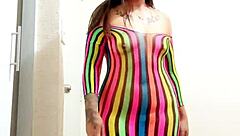 putting on lingerie in front of husband's friend leads to passion