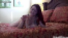 Teen babe follows femdom slut's jerk off instructions after masturbation