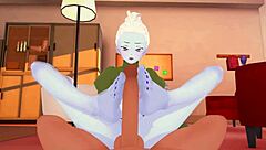 Vados Teases with Feet Licking and Footjob in Dragon Ball Hentai, Leading to Cumshot.