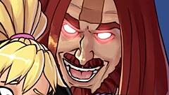 Retired superhero knight engages in intense hardcore assfucking and creampie action