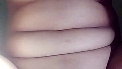 In the bedroom, lesbian girlfriends share blowjob and masturbation on homemade webcam for friends.