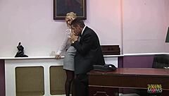 horny boss fucks blonde milf secretary hard in office