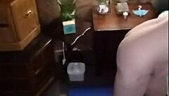 Sexy mature Vee strips for naked yoga with saggy big tits on display