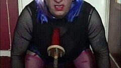 shy sissy crossdresser endures humiliating anal insertion in homemade bisexual scene