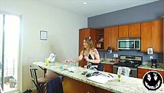 PAWG maid sucked my dick after cleaning the kitchen