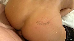 Piper, the fit milf, presses her big tits in deepthroat doggystyle.