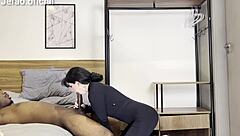 fucking the teen 18+ nymph's ass with big black cock deepthroat and creampie