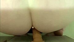 amateur blonde teen explores anal with plug and dildo