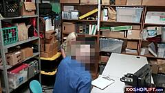 sexy blonde shoplifter gets punished fuck doggystyle blowjob bent over amateurs shop