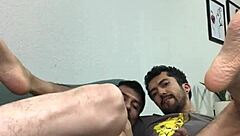 Mexican gay enjoys anal and blowjob on the sofa